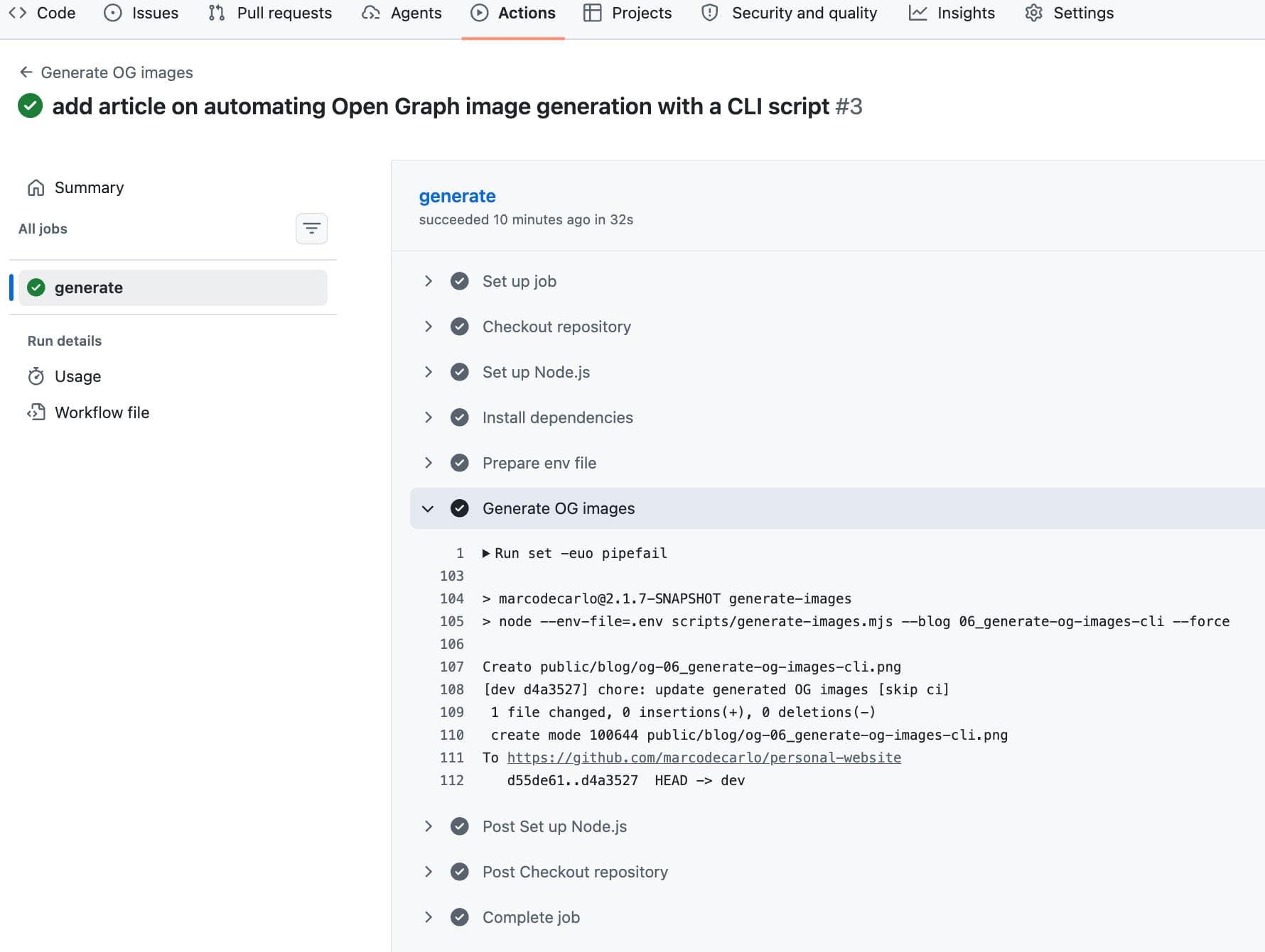 GitHub Actions Open Graph images